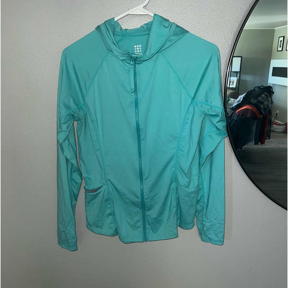 Teal medium workout zip up